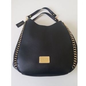 BEBE Colette Triple entry purse Black/gold handbag